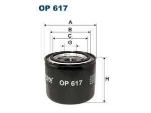 OP 617 (FILTRON) Фільтр маслянийHyundai Sonata YF 09-14 Kia Optima 10-16 Mitsubishi Lancer X 07-