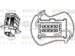 9ML 351 332-251 (HELLA) Резистор печкиRenault Master II 97-10 Nissan Interstar 01-10 Opel Movano A 98-10