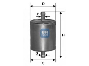 31.836.00 (UFI) Фильтр газаVW Golf VI 09-14 Toyota Yaris 05-12 SEAT Leon 05-12