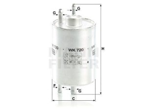 WK720 (MANN-FILTER) Фильтр топливныйMercedes-Benz CLC 08-11 Mercedes-Benz G-Class W463 90-18 Chrysler Crossfire 03-07