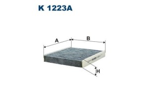 K1223A (FILTRON) Фильтр салона угольныйOpel Astra J 10-15 Chevrolet Cruze 09-17 Cadillac SRX 09-16