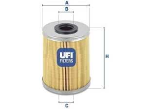 26.687.00 (UFI) Фильтр топливныйRenault Megane II 03-09 Nissan Primera P12 02-08 Mitsubishi Carisma 95-04