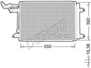 DCN32032 (DENSO) Радиатор кондиционераVW Caddy III 04-15 Audi A3 03-12 Skoda Octavia A5 04-13