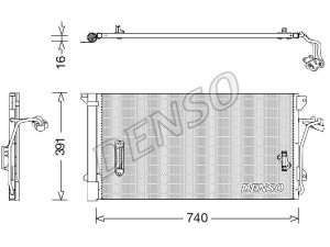 DCN02027 (DENSO) Радиатор кондиционера 3.2FSI 24V, 3.6FSI 24V, 3.0TDI 24V, 4.2FSI 32V, 6.0MPI 48V, 2.5TDI 10V, 5.0TDI 20VVW Touareg 02-10 Audi Q7 05-15 Porsche Cayenne 02-10