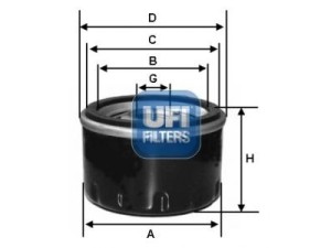 23.519.00 (UFI) Фильтр масляныйJeep Compass 06-16 Dodge Caliber 06-12 Alfa Romeo Giulia 16-