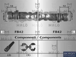 8916 (AKRON MALO) Шланг тормозной заднийFiat Doblo 00-09