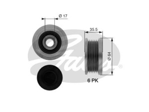 OAP7073 (GATES) Шкив демпферный генератораHyundai Tucson 04-09 Hyundai i-30 07-12 Kia Sportage 04-10