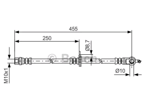 1 987 481 389 (BOSCH) Шланг тормозной переднийToyota Avensis 97-03 Lexus RX 03-09