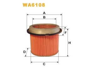 WA6108 (WIX FILTERS) Фильтр воздушныйHyundai Sonata EF 98-04 Hyundai H-1 97-04 Kia Joice 99-03