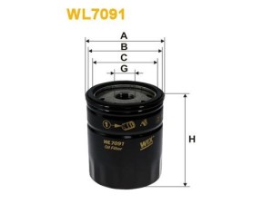 WL7091 (WIX FILTERS) Фильтр масляныйFiat Doblo 00-09 Citroen Jumpy 95-07 Lancia Lybra 99-05