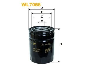 WL7068 (WIX FILTERS) Фильтр масляныйVW Transporter T3 79-92 Audi A6 94-97 SEAT Toledo I 91-99