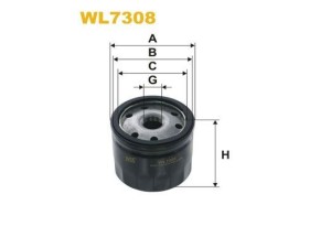 WL7308 (WIX FILTERS) Фильтр масляныйFiat Doblo 00-09 Alfa Romeo 156 97-07 Lancia Ypsilon 12-