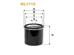 WL7119 (WIX FILTERS) Фильтр масляныйNissan Pixo 09-13 Opel Agila B 08-14 Chevrolet Aveo 06-16