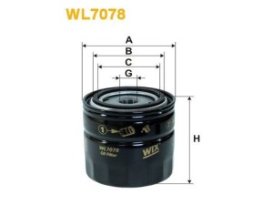 WL7078 (WIX FILTERS) Фильтр масляныйFord Transit 86-00