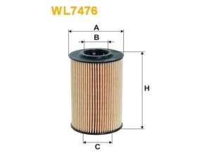 WL7476 (WIX FILTERS) Фільтр маслянийVW Passat B7 10-15 Audi A6 11-18 Skoda Octavia A5 04-13