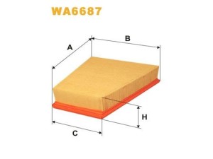 WA6687 (WIX FILTERS) Фильтр воздушныйVW Polo 09-18 Skoda Fabia II 07-14 SEAT Ibiza 09-17