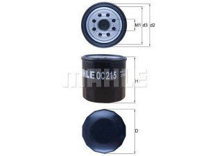 OC215 (MAHLE) Фильтр масляныйNissan Pixo 09-13 Chevrolet Matiz 05-13 Daewoo Matiz 98-11