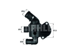 TI1587 (MAHLE) Термостат в сбореVW Passat B7 10-15 Audi A3 03-12 Skoda Octavia A5 04-13