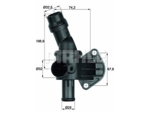 TI 8 87 (MAHLE) Термостат в сбореVW Passat B6 05-10 Audi A3 03-12 Skoda Octavia A5 04-13