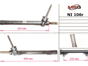 NI106R (TRW) Рулевая рейка без ГУРRenault Modus 04-08 Renault Clio III 05-12 Nissan Micra 03-10