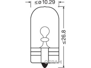 2825-02B (OSRAM) Лампа фонаря безцокольная 12V W5W 5W W2 2 шт блистерAudi A6 11-18 Skoda Octavia A7 13-19 Renault Megane III 09-16