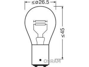 7225 (OSRAM) Лампа фонаря габарит 12V 21/4W P21/4WToyota ProAce 16- Mercedes-Benz ML W163 98-05 Fiat Doblo 09-23