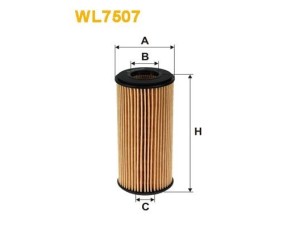 WL7507 (WIX FILTERS) Фильтр масляный вставкаVW Golf VI 09-14 Audi A6 11-18 Skoda Octavia A7 13-19