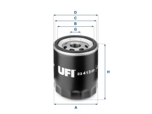 23.413.00 (UFI) Фильтр масляныйFord Focus II 04-11 Mazda 6 08-12 Volvo V70 07-16