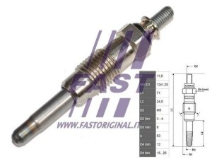 FT82710 (FAST) Свеча накалаRenault 19 88-00 Fiat Fiorino 88-00 Mercedes-Benz Sprinter 901-905 95-06