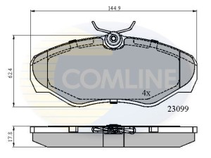 CBP01127 (COMLINE) Колодки тормозные дисковые передниеRenault Trafic 00-14 Nissan Primastar 02-14 Opel Vivaro 01-14