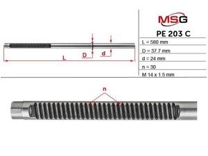 PE203C (MSG) Шток рулевой рейки с ГУРPeugeot 206 98-12