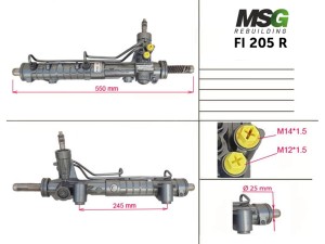 FI205R (TRW) Рулевая рейка с ГУРFiat Doblo 00-09