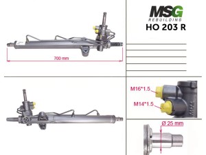 HO203R (TRW) Рулевая рейка с ГУРHonda Accord CG/СH 98-02