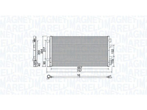 BC762 (MAGNETI MARELLI) Радиатор кондиционераRenault Fluence 09-17 Renault Scenic III 09-16 Renault Megane III 09-16