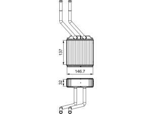 811520 (VALEO) Радиатор печкиFord Connect 02-13 Ford Transit 00-06 Ford Transit 06-14