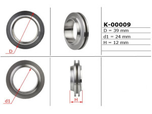 K-00009 (EMMETEC) Поршень штока рулевой рейки 24,00/39,00/12,00VW Golf IV 97-03 Audi A3 96-03 Skoda Octavia Tour 96-10