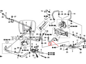 19519RL0G50 (HONDA) Патрубок охлаждающей жидкостиHonda Civic FK 11-17