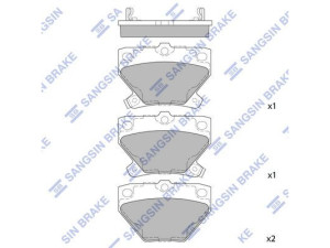 SP2044 (Hi-Q) Колодки тормозные дисковые задниеToyota Prius 03-09 Toyota Yaris 00-05 Toyota Corolla 02-07
