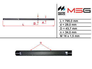 AU227C (MSG) Шток рулевой рейки ГУРAudi A6 04-11
