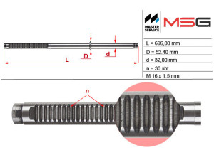 ME213C (MSG) Шток рулевой рейки ГУРVW LT28-55 96-06 Mercedes-Benz Sprinter 901-905 95-06