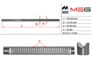 ME219C (MSG) Шток рулевой рейки ГУРMercedes-Benz GL X164 06-12 Mercedes-Benz ML W164 05-11