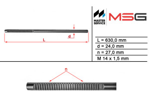 NI104C (MSG) Шток рулевой рейки без ГУРNissan Micra 03-10 Nissan Note 05-12