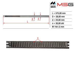PE204C (MSG) Шток рулевой рейки ГУРPeugeot 307 01-11 Citroen C4 Picasso 06-13 Citroen C4 04-11