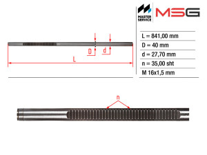 PE221C (MSG) Шток рулевой рейки ГУРPeugeot 407 03-11 Citroen C6 05-12