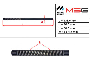 TY116C (MSG) Шток рулевой рейки без ГУРToyota Avensis 09-18 Toyota Prius 09-17 Lexus CT 200h 10-22