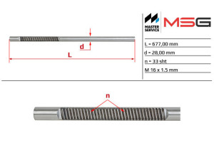 TY123C (MSG) Шток рулевой рейки без ГУРToyota Camry 11-18 Lexus ES 12-18