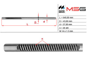 TY218C (MSG) Шток рулевой рейки ГУРToyota Camry 06-11 Toyota Camry 01-06 Lexus ES 06-12