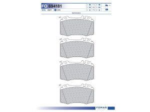 FO 694181 (FOMAR) Колодки тормозные дисковые передниеMercedes-Benz CL C216 06-13 Mercedes-Benz S-Class W221 05-13 Mercedes-Benz E-Class W212 09-16