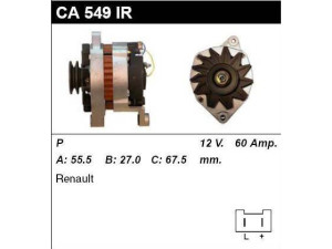 CA549IR (MSG Rebuilding) ГенераторRenault 19 88-00 Renault Clio I 90-98